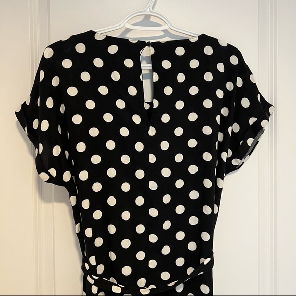 JDY Star Polka Dot Short Sleeve Midi Dress in Black - Picture 5 of 10